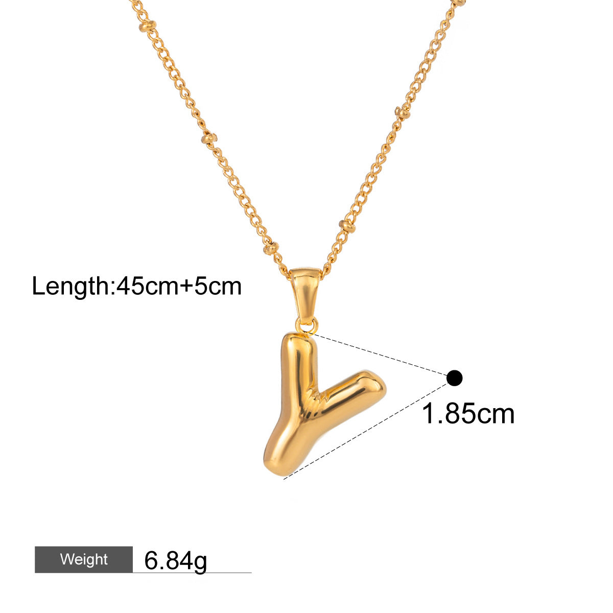 18K gold letters with birthstone design exquisite and noble necklace