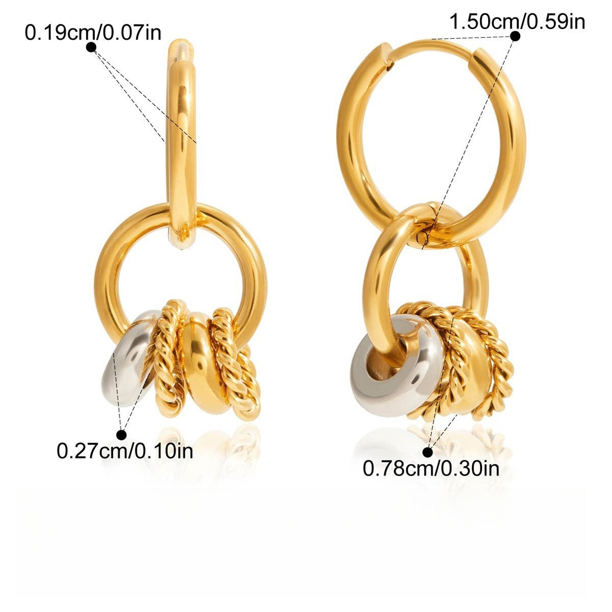 18K gold lightweight luxury hoop earrings