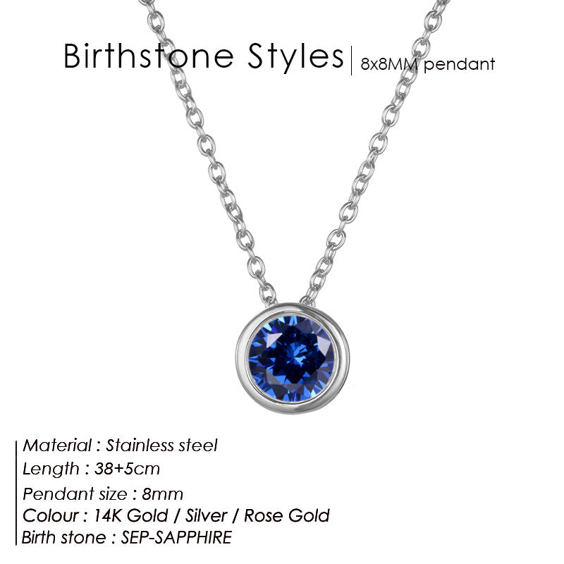 Single December Rhinestone Necklace Women's Short