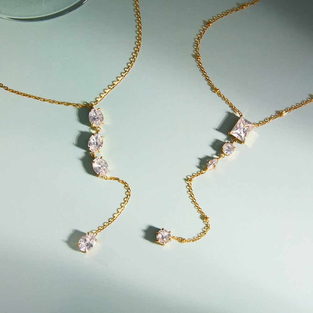 Pearl Zircon Y Necklace Collection