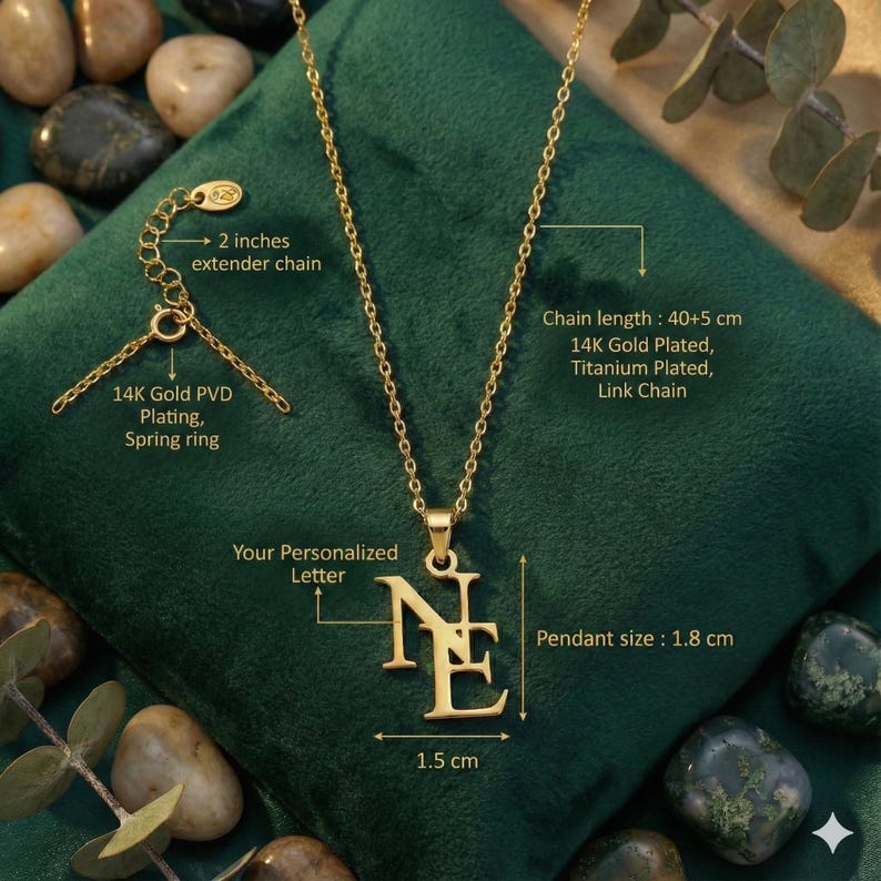 Custom interwoven double letter necklace