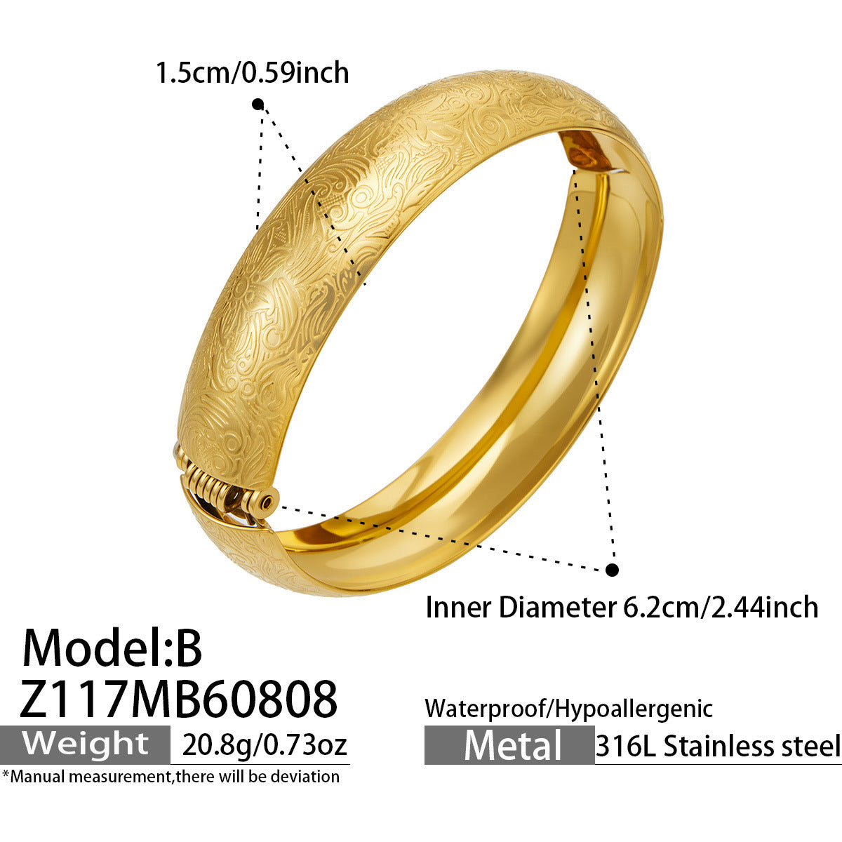 Geometric Multi Heart Charm Bangle 18K Gold Plated Stainless Steel Fashion Women Hand Jewelry For Daily Dating Party Occasions