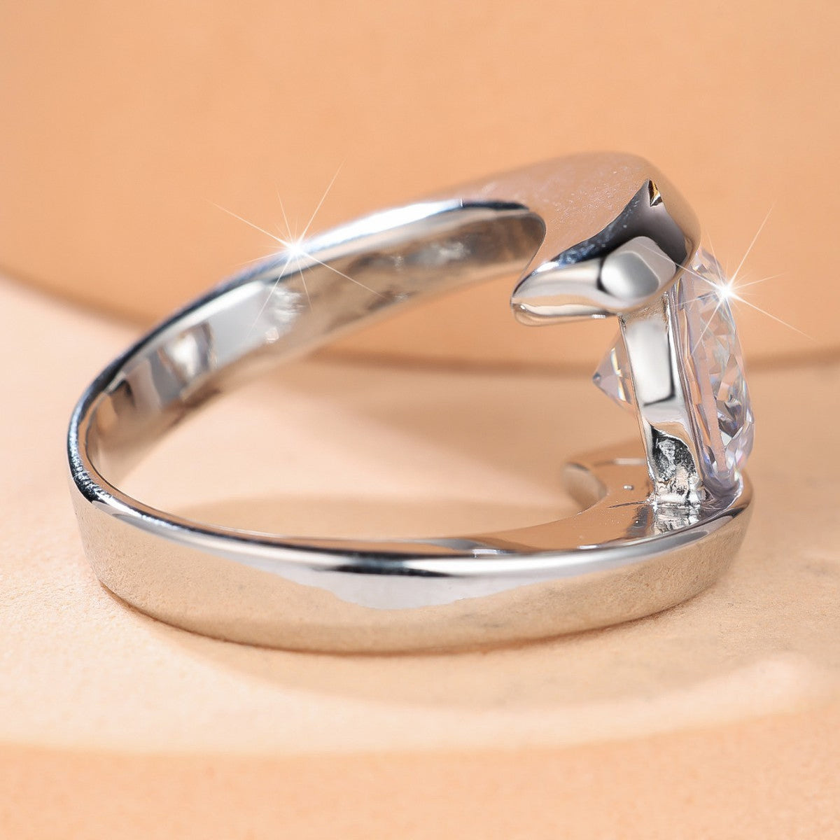 Minimalist High-end Double-band Diamond-inlaid Ring Decorative Ring