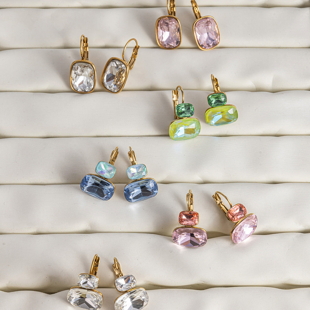 Color Gemstone Huggie Earrings Collection