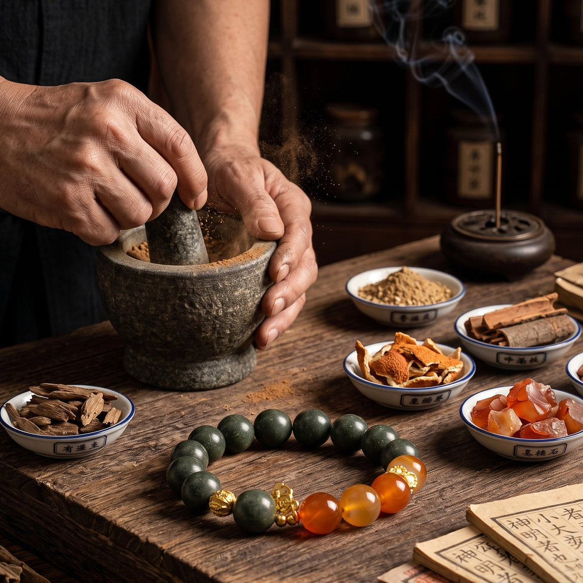 Versatile And Minimalist Chinese Herbal Bracelet