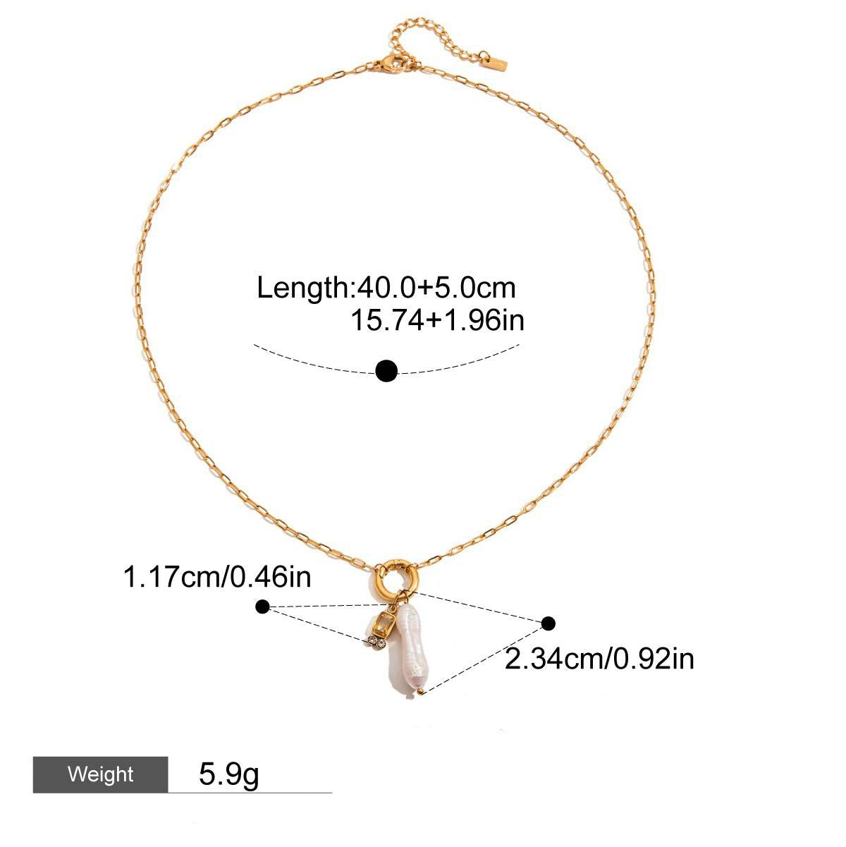 18K gold birthstone with irregular pearl design exquisite dazzling necklace