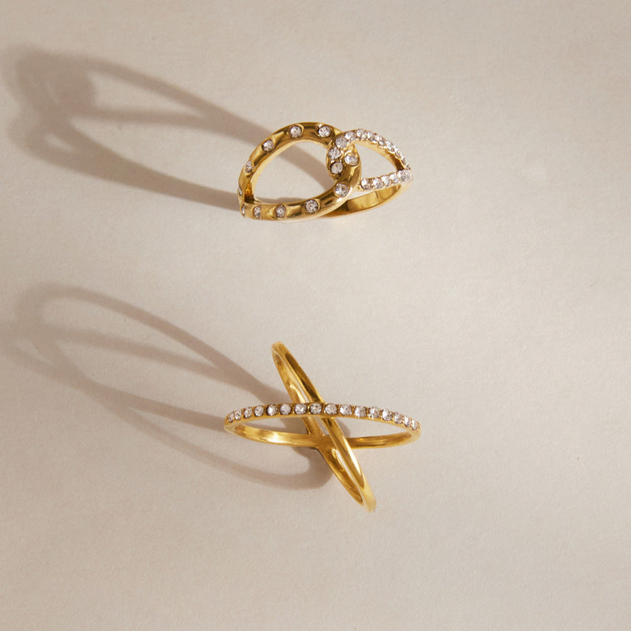 Interlocking Zircon Ring Collection
