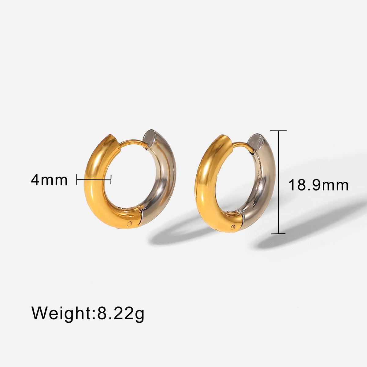 18K gold heart shape with gold and silver color matching design trendy personality necklace bracelet ring earrings set