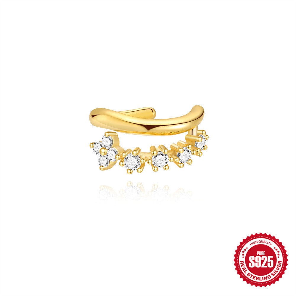 Floral Octagonal Zircon Earrings For Women