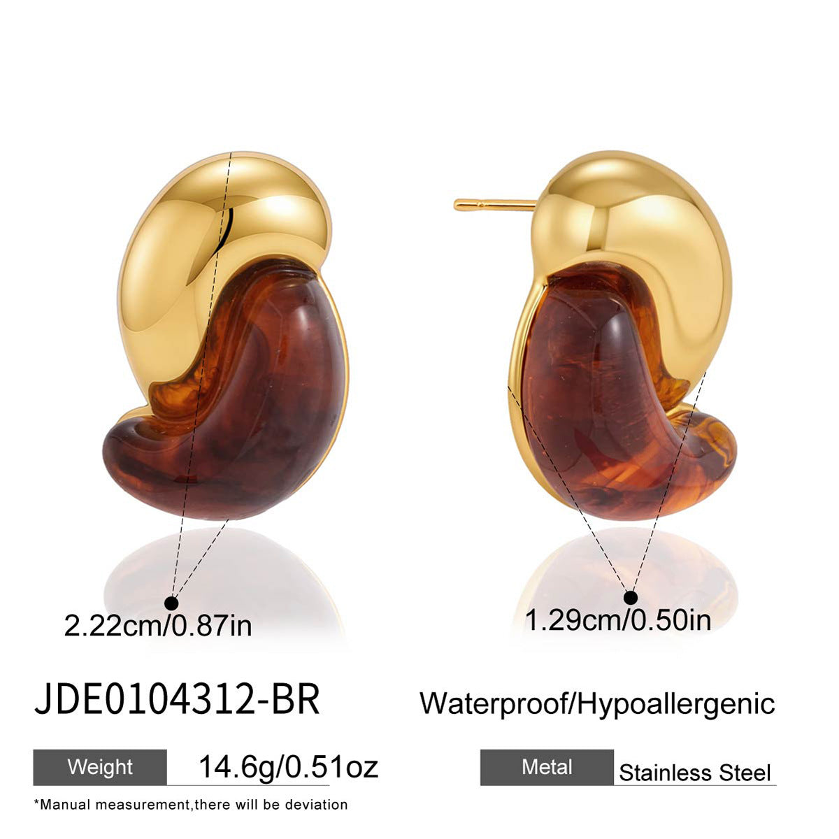 Marbled Resin Statement Earrings Collection