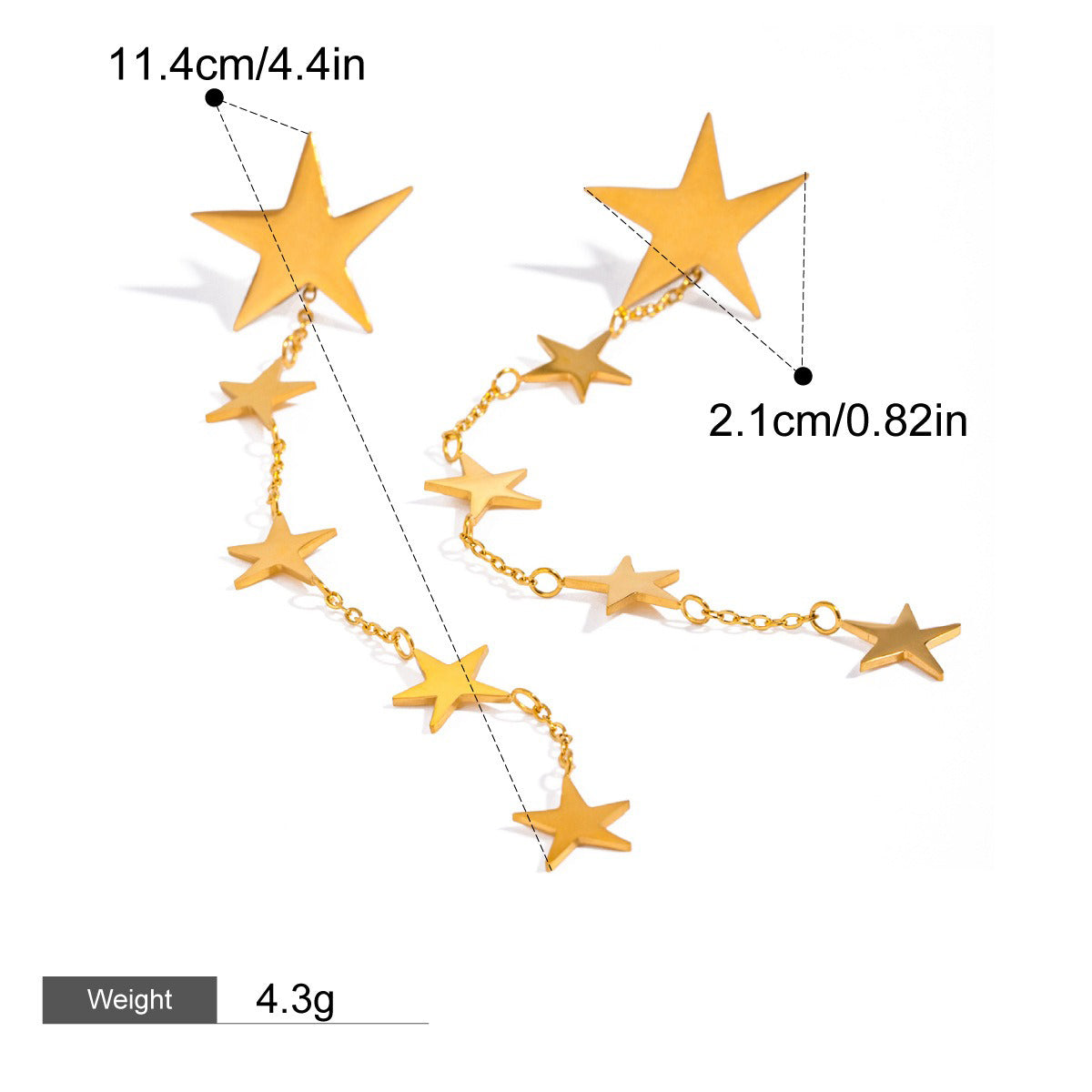 18K gold and silver color matching/star shape/bow shape design exquisite and noble earring ring set