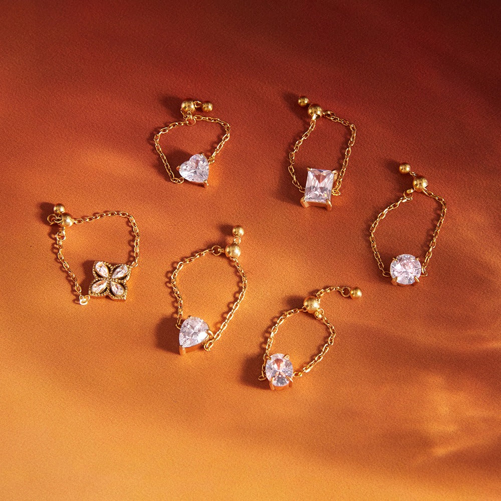 Adjustable Heart Zircon Ring Collection