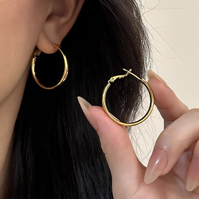 925 Silver Needle Internet Celebrity Same Style Gold Earrings Women's Light Luxury High-end Elegant All-match Earrings Retro New Earrings