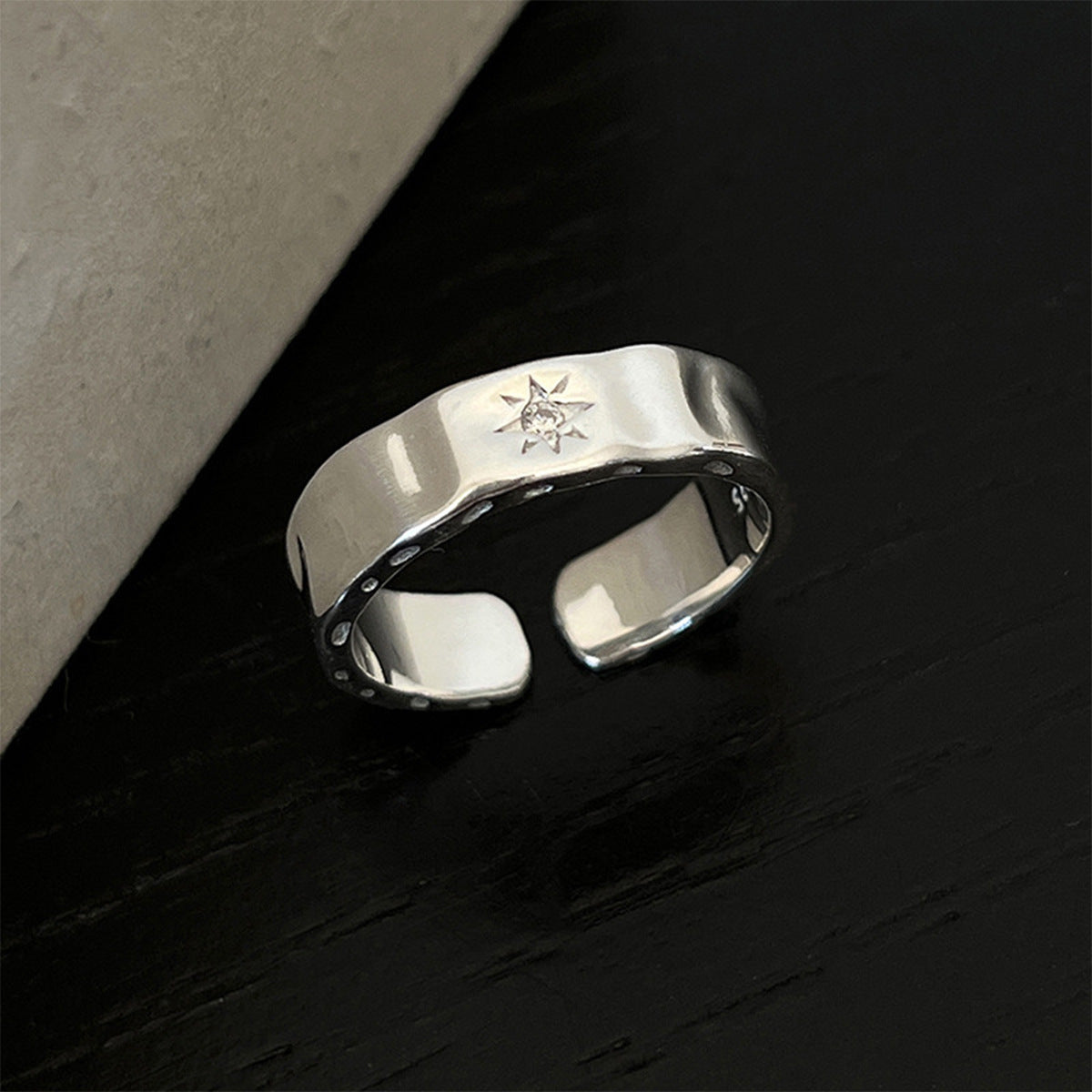 Elegant Light Luxury 925 Sterling Silver Plain Band Zircon Ring, Women Heavy Craft Minimalist Stackable Tarnish Resistant Wholesale