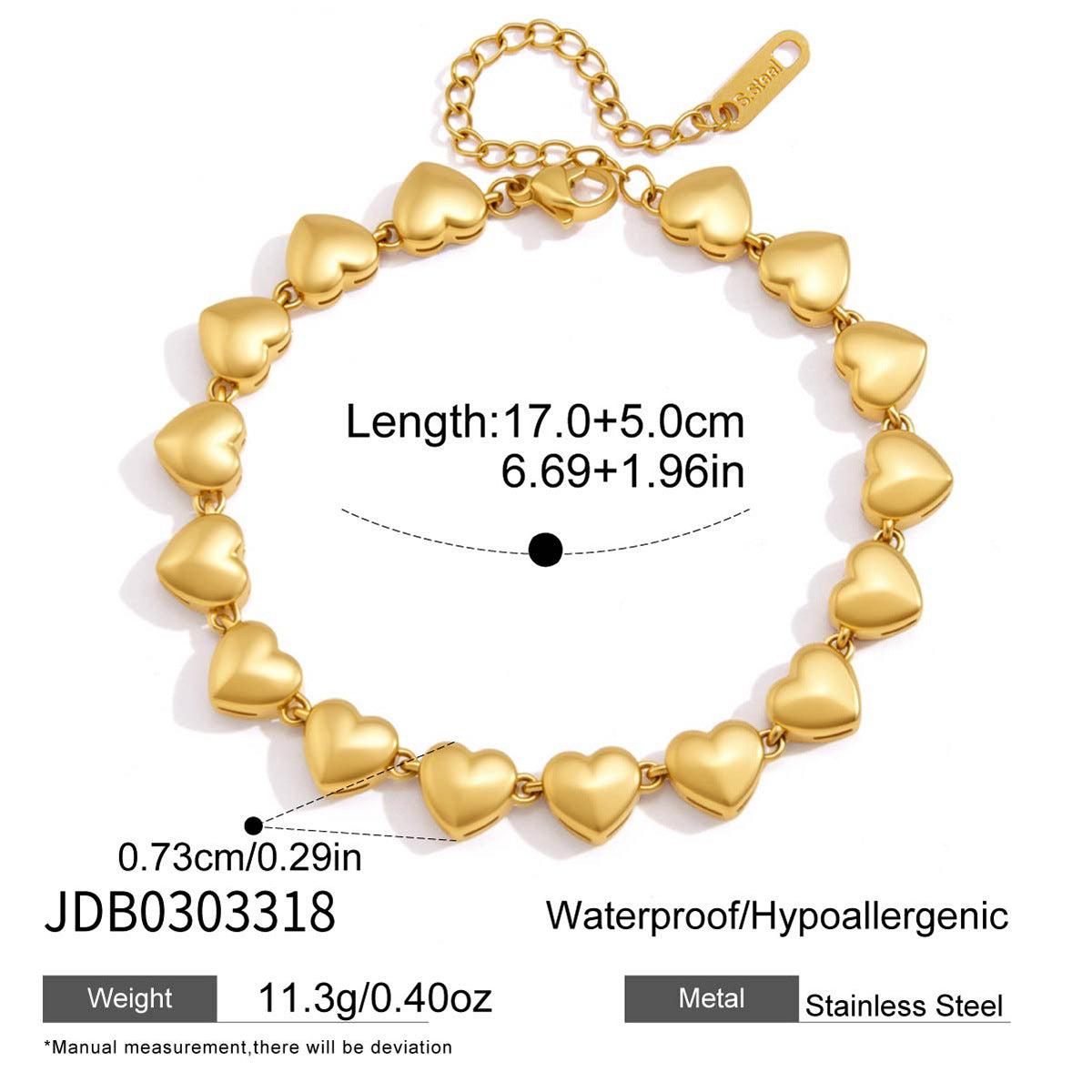 Heart Chain Bracelet