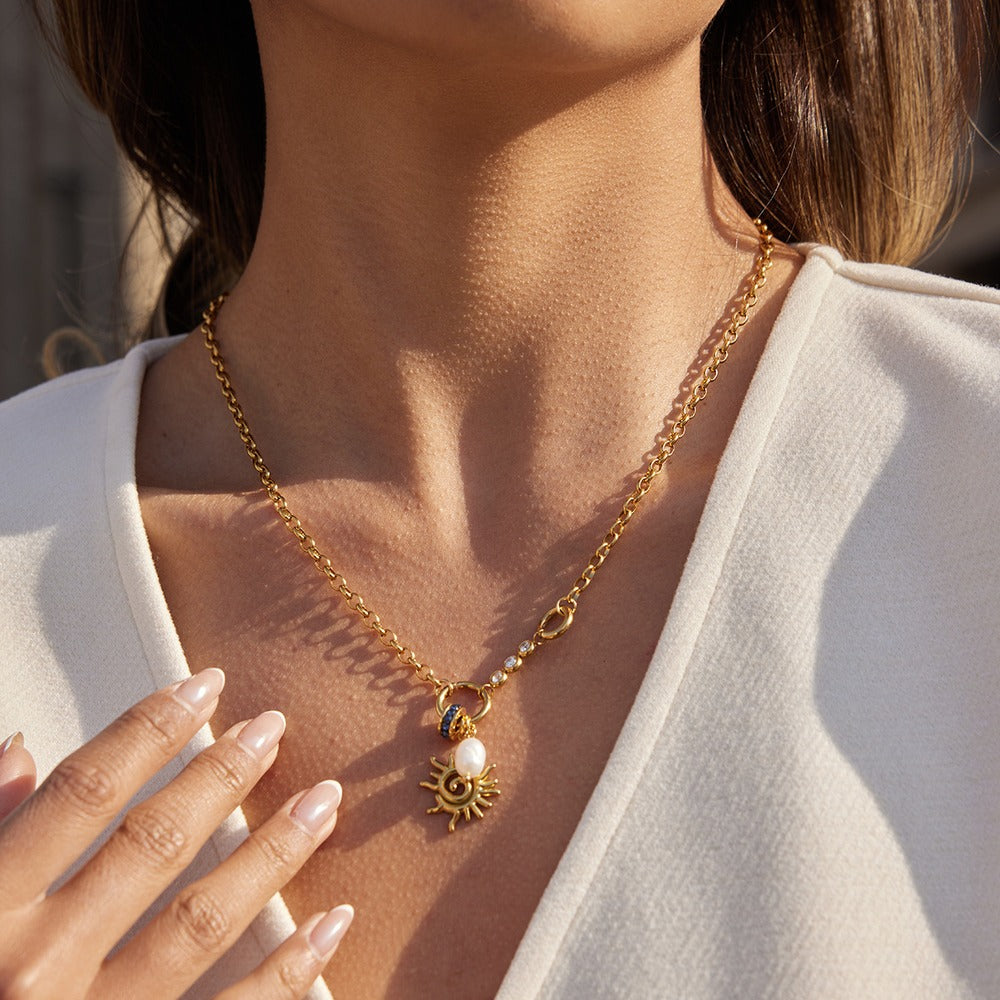 Spiral Sun Pearl Necklace
