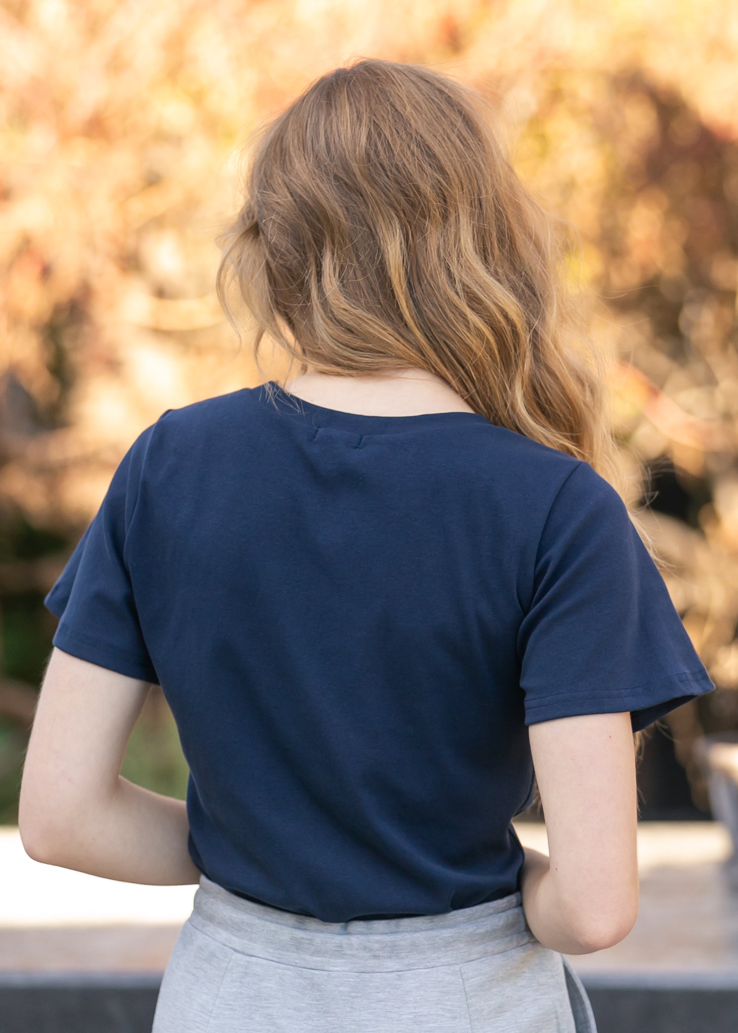 Essential Navy Flutter Sleeve Top