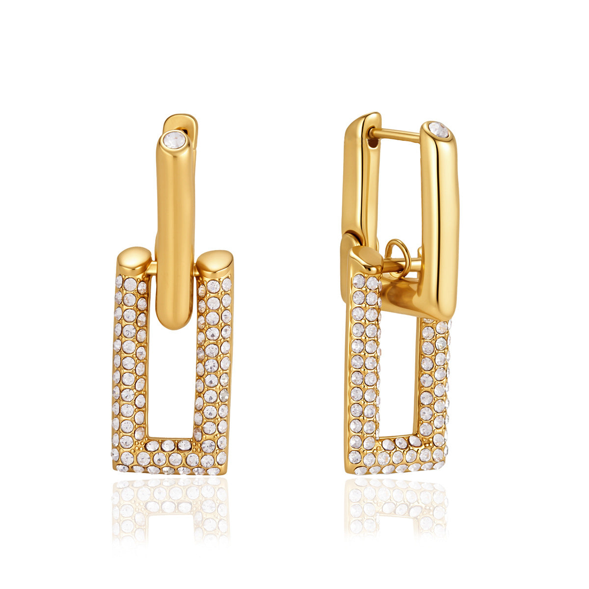 Geometric Zircon Drop Earrings Collection