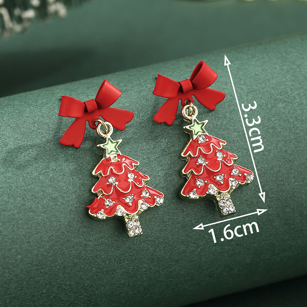 Cross-Border Personalized Christmas Alloy Earrings Christmas Hat Colorful Star Dot Diamond Christmas Tree Elk Gingerbread Man Earrings
