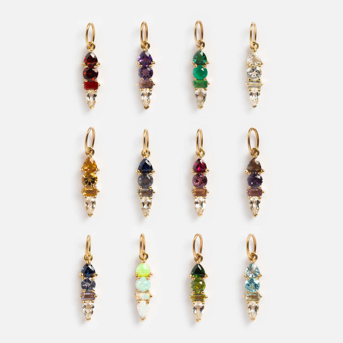 18K gold letters with birthstone design beautiful and dazzling necklace