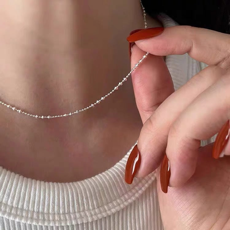 S925 Sterling Silver Pearl Necklace For Women, Niche Design, Light Luxury, Stylish And Versatile, High-End Clavicle Chain Accessory, Trendy