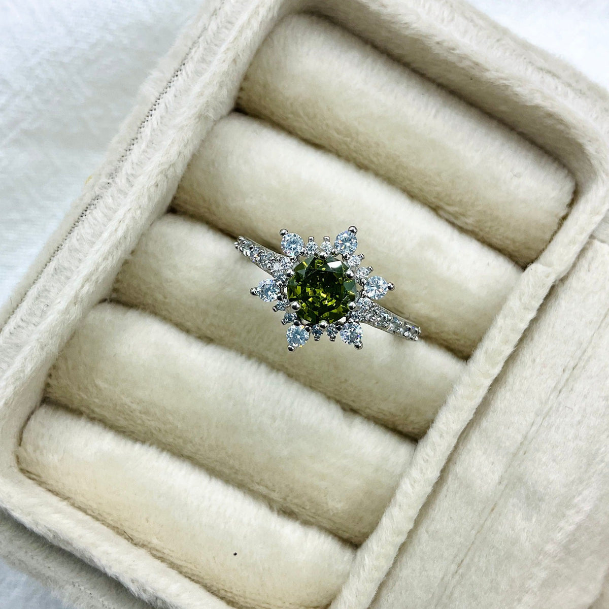 Colorful Zircon Snowflake Ring For Women Adjustable Personalized