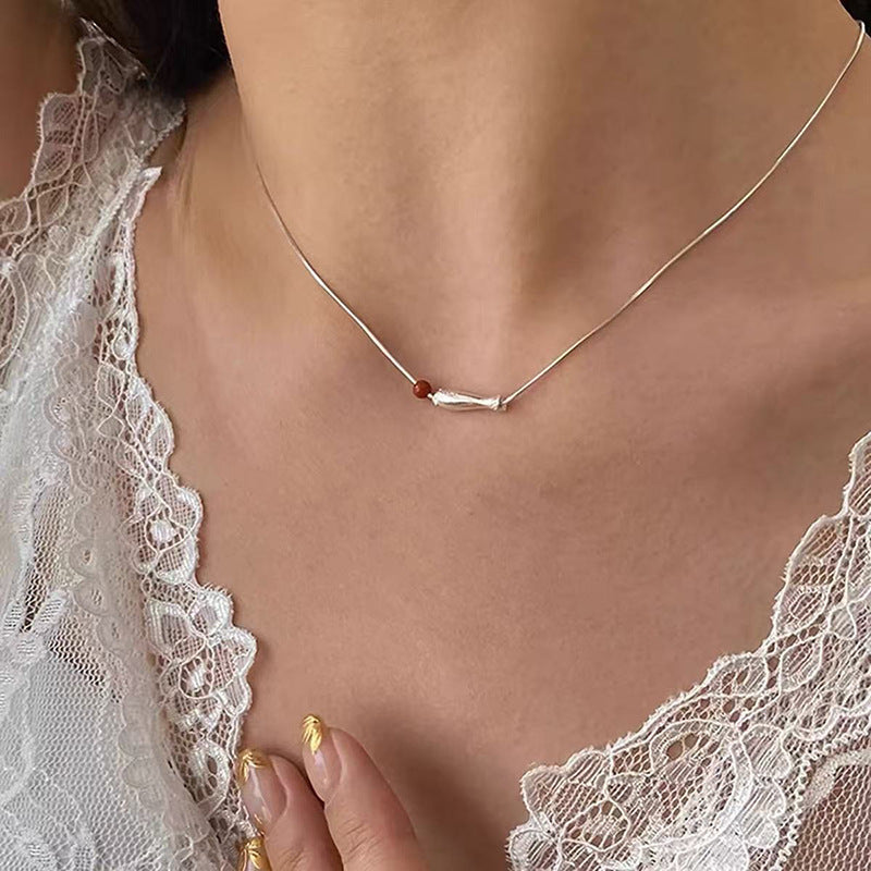 S925 Sterling Silver Pearl Necklace For Women, Niche Design, Light Luxury, Stylish And Versatile, High-End Clavicle Chain Accessory, Trendy
