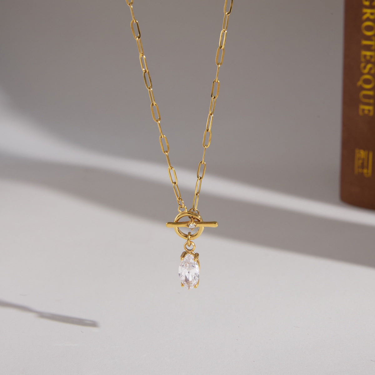 Toggle Zircon Pendant Necklace Collection