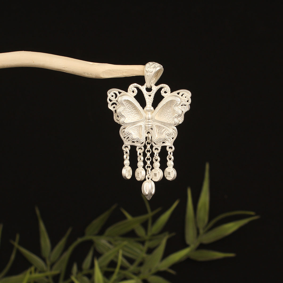 Butterfly Pendant Inlaid With A Bell