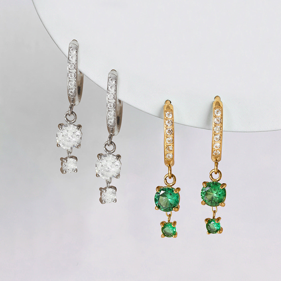 Color Zircon Drop Earrings Collection