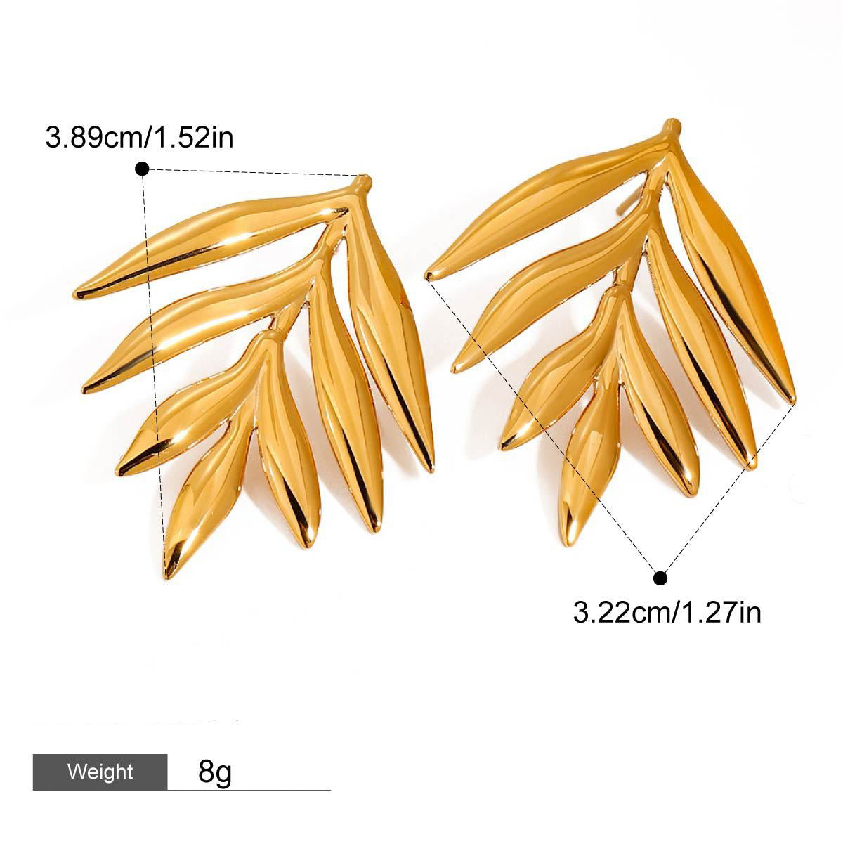 18K gold geometric design exquisite and noble necklace, ring and earring set