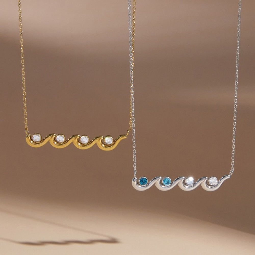 Wave Zircon Necklace Collection