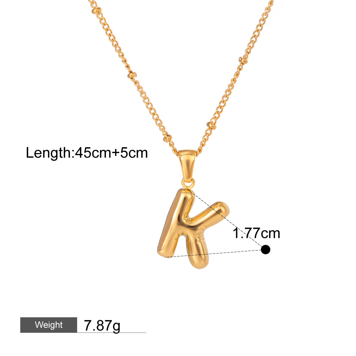 18K gold letters with birthstone design high-end necklace