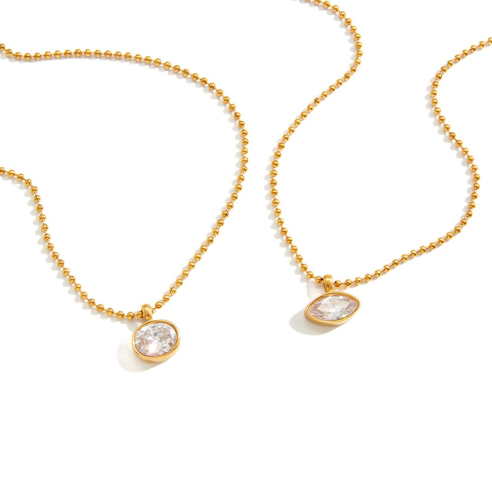 Pearl Zircon Chain Necklace Collection