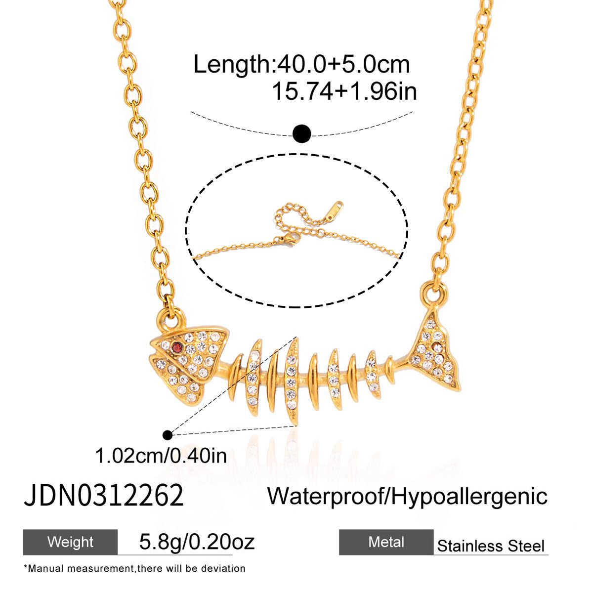 Fishbone Necklace Earrings Set