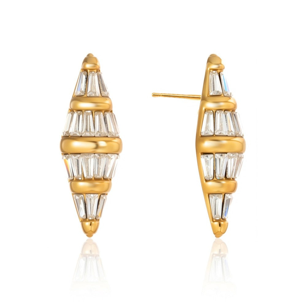 Diamond Shape Stud Earrings