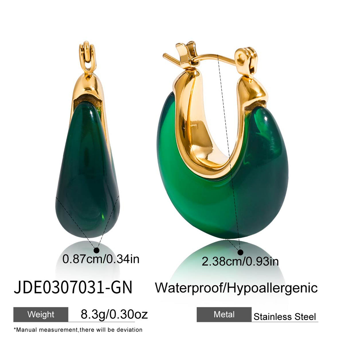 Color Resin Huggie Earrings Collection