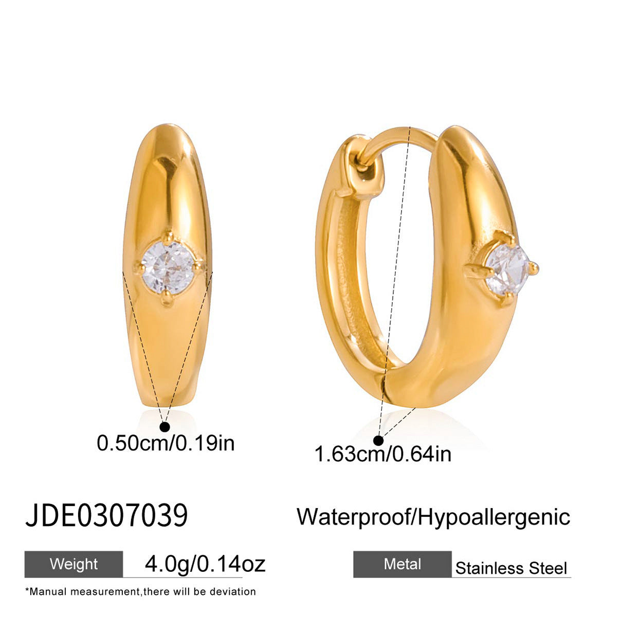 Mixed Shape Zircon Hoop Earrings Assortment