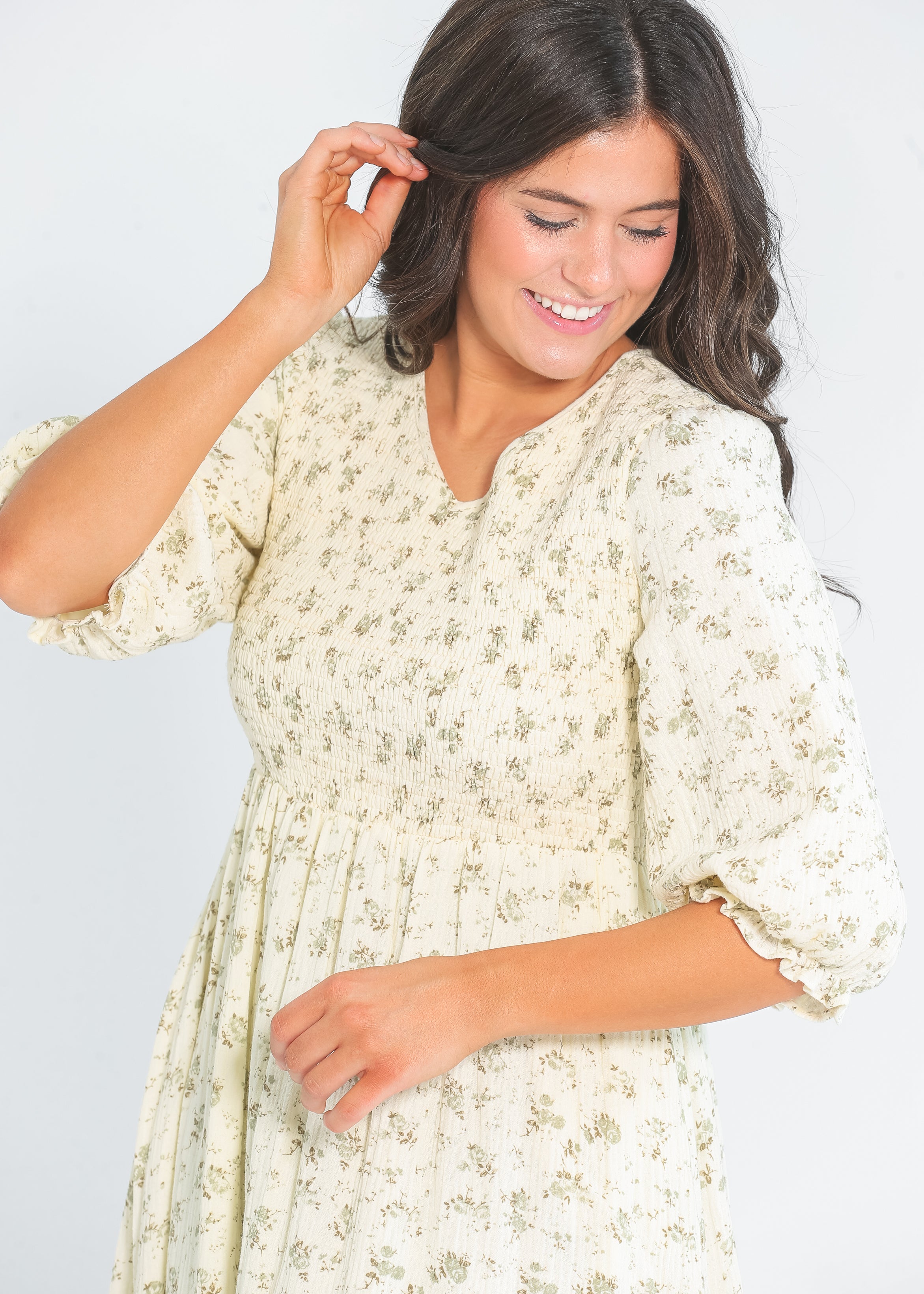 Flora Smocked Midi Dress