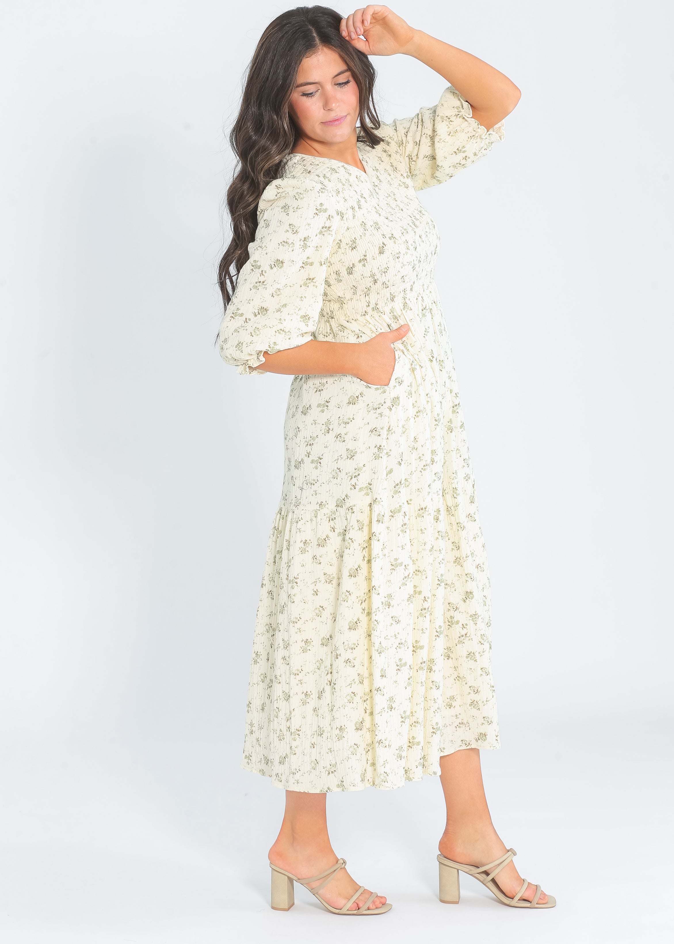 Flora Smocked Midi Dress
