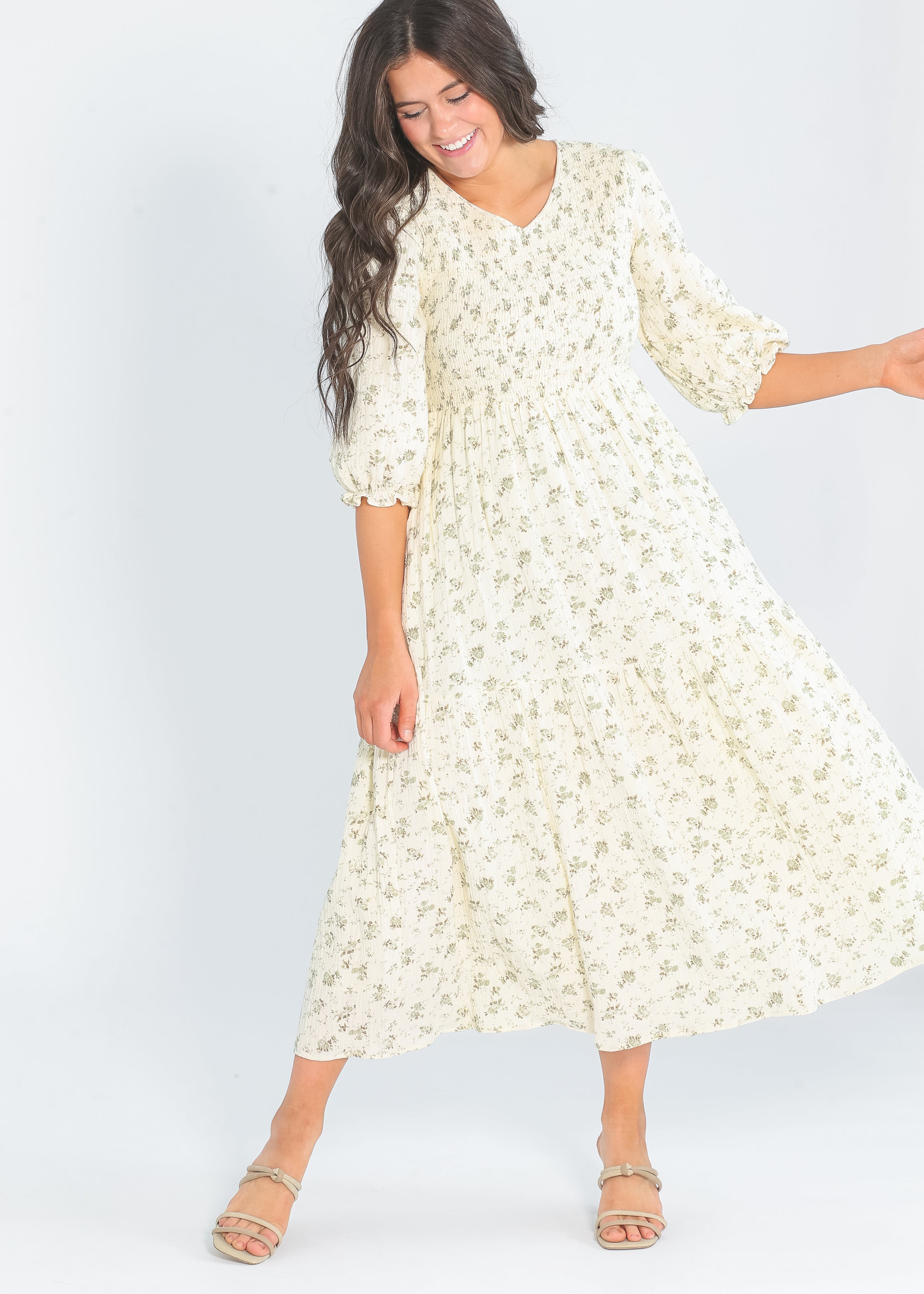 Flora Smocked Midi Dress