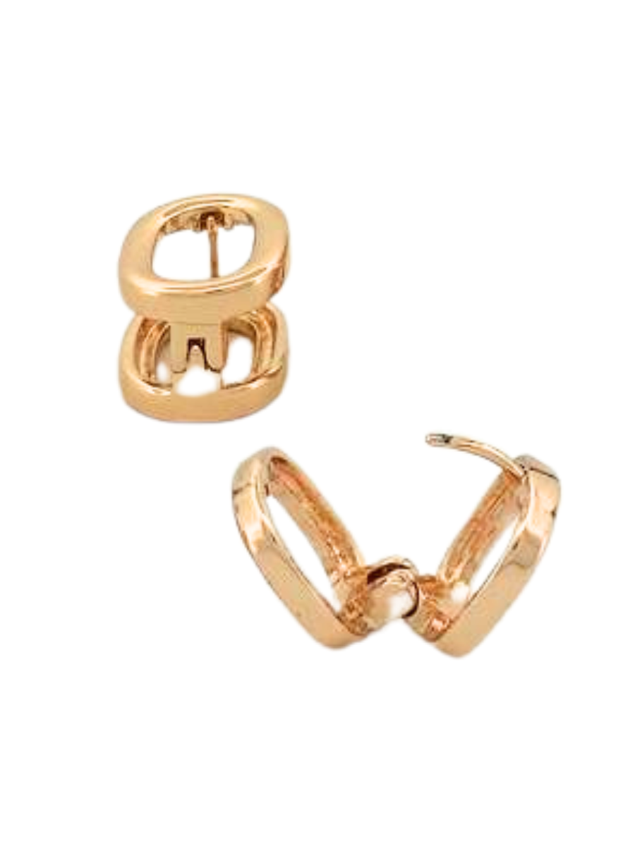 Serene Open Oval Huggie Earrings