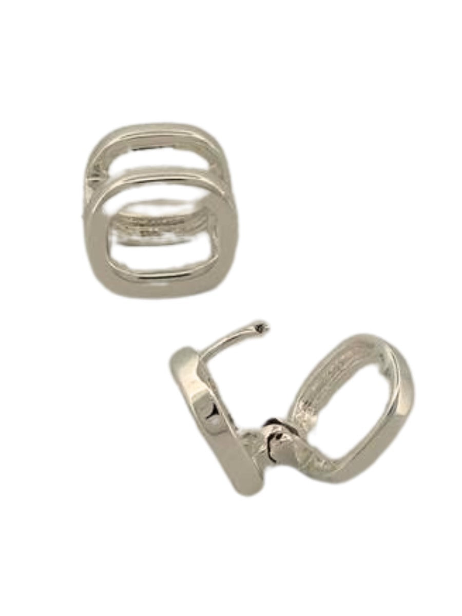 Serene Open Oval Huggie Earrings