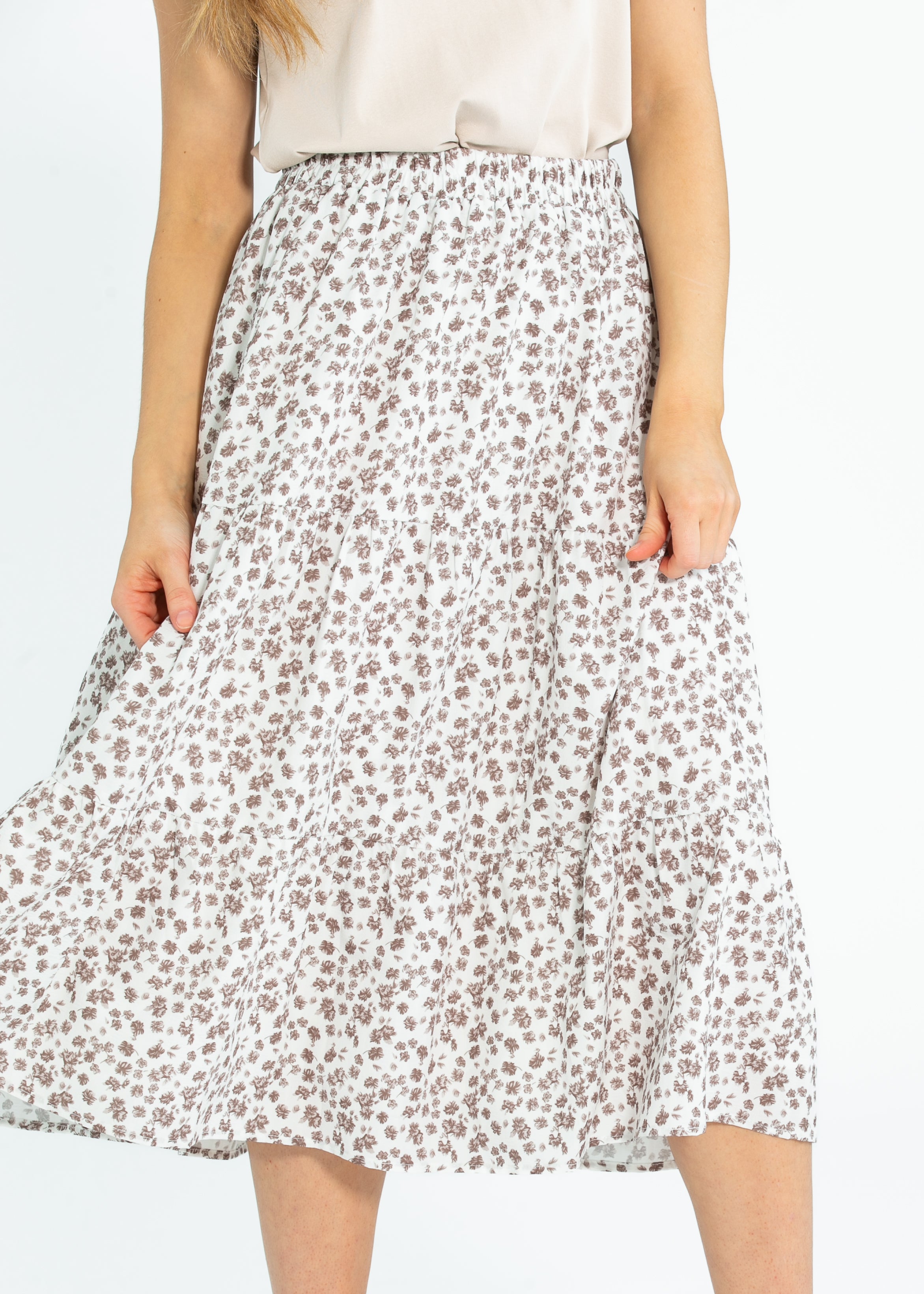 Harlow Tiered Floral Midi Skirt - FINAL SALE