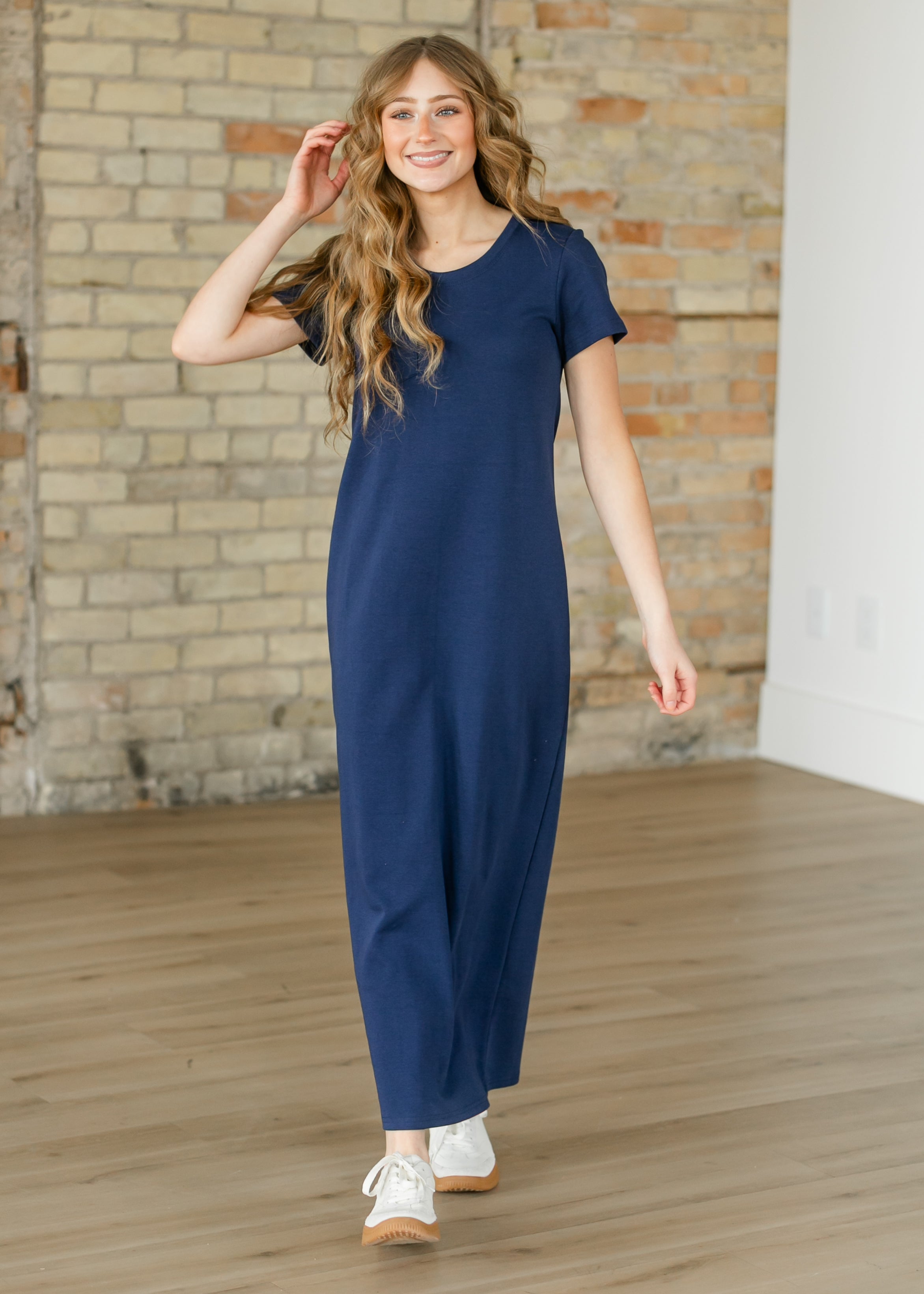 Jane Navy T-shirt Maxi Dress
