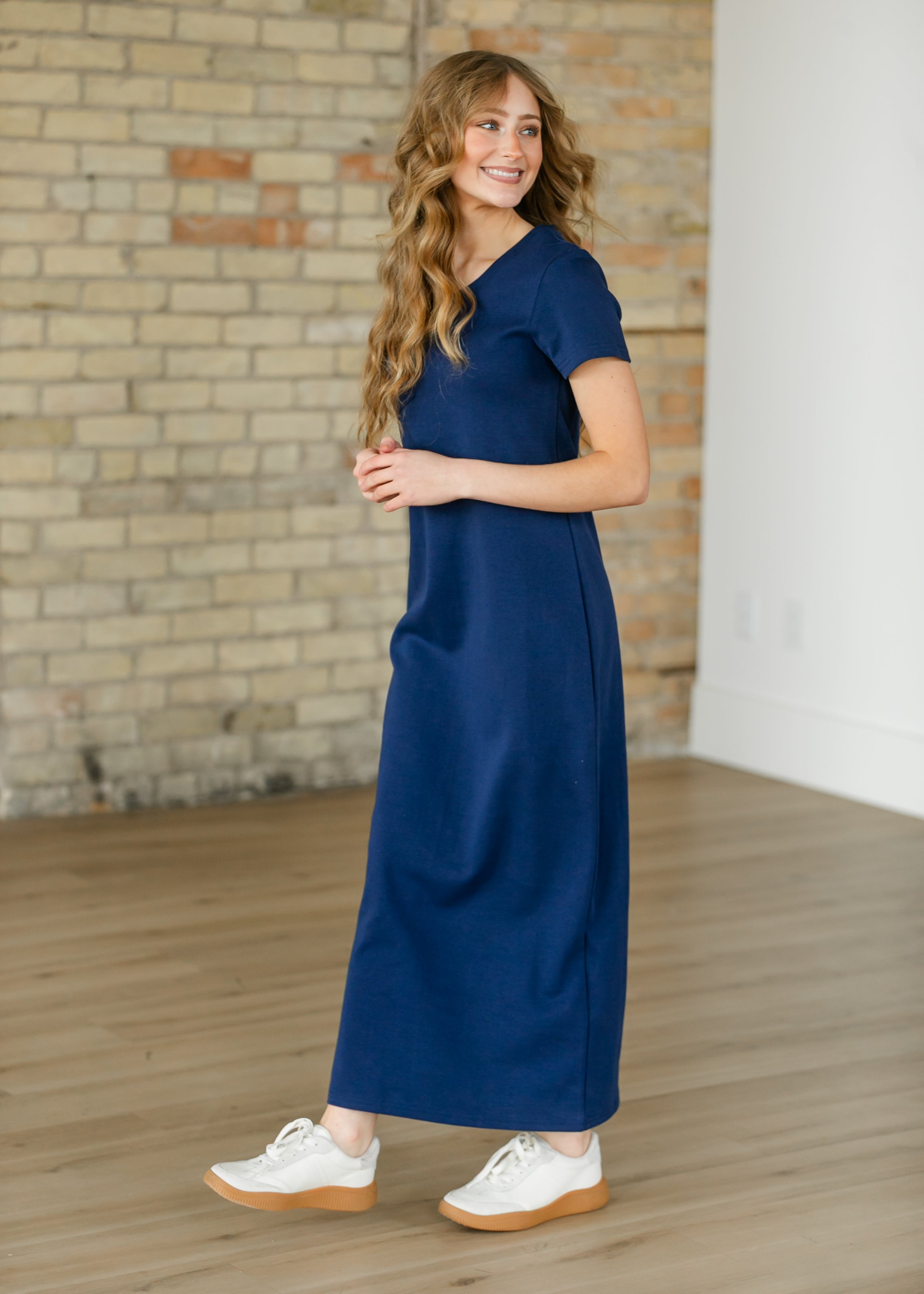 Jane Navy T-shirt Maxi Dress