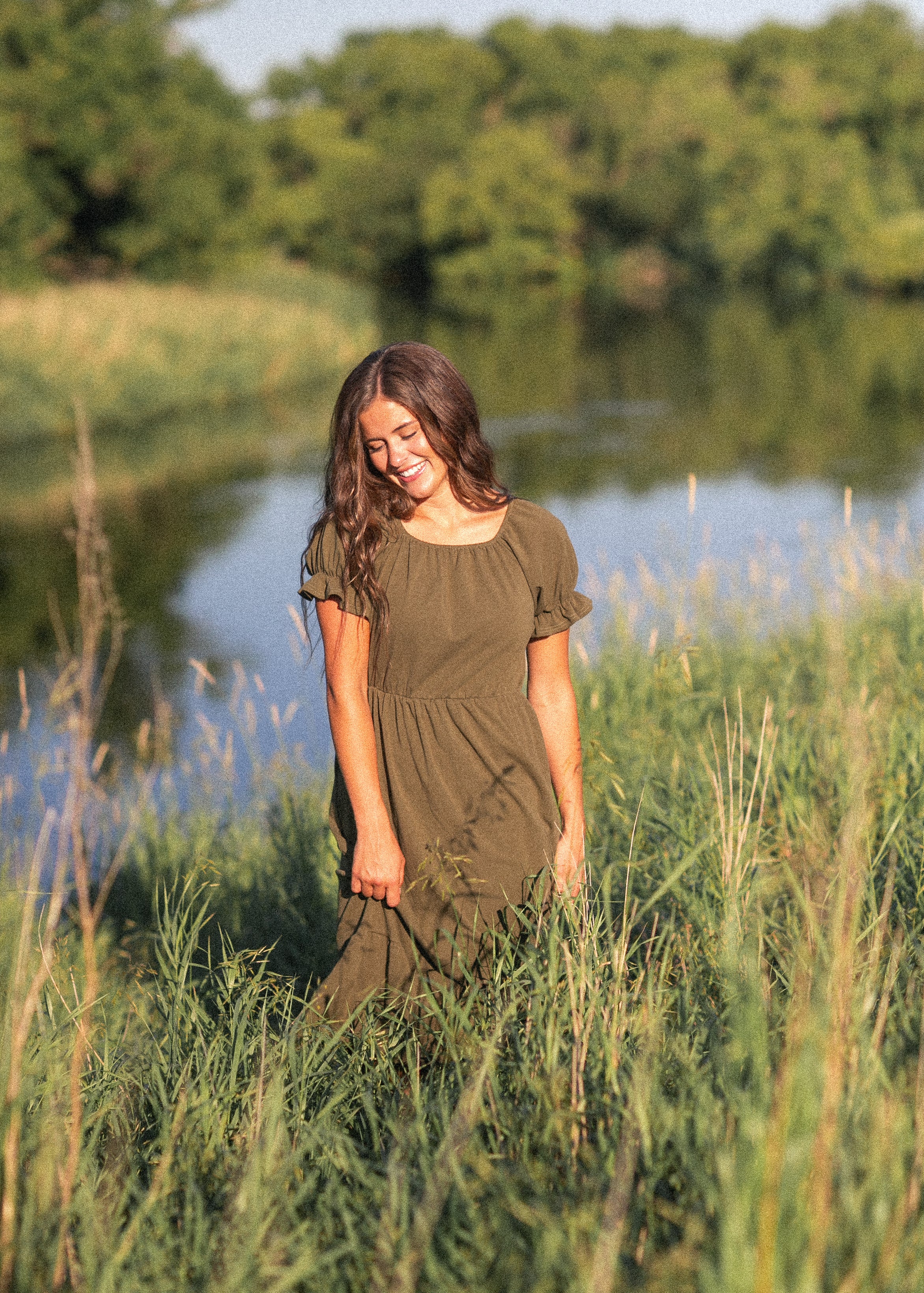 Amy Puff Sleeve Midi Dress