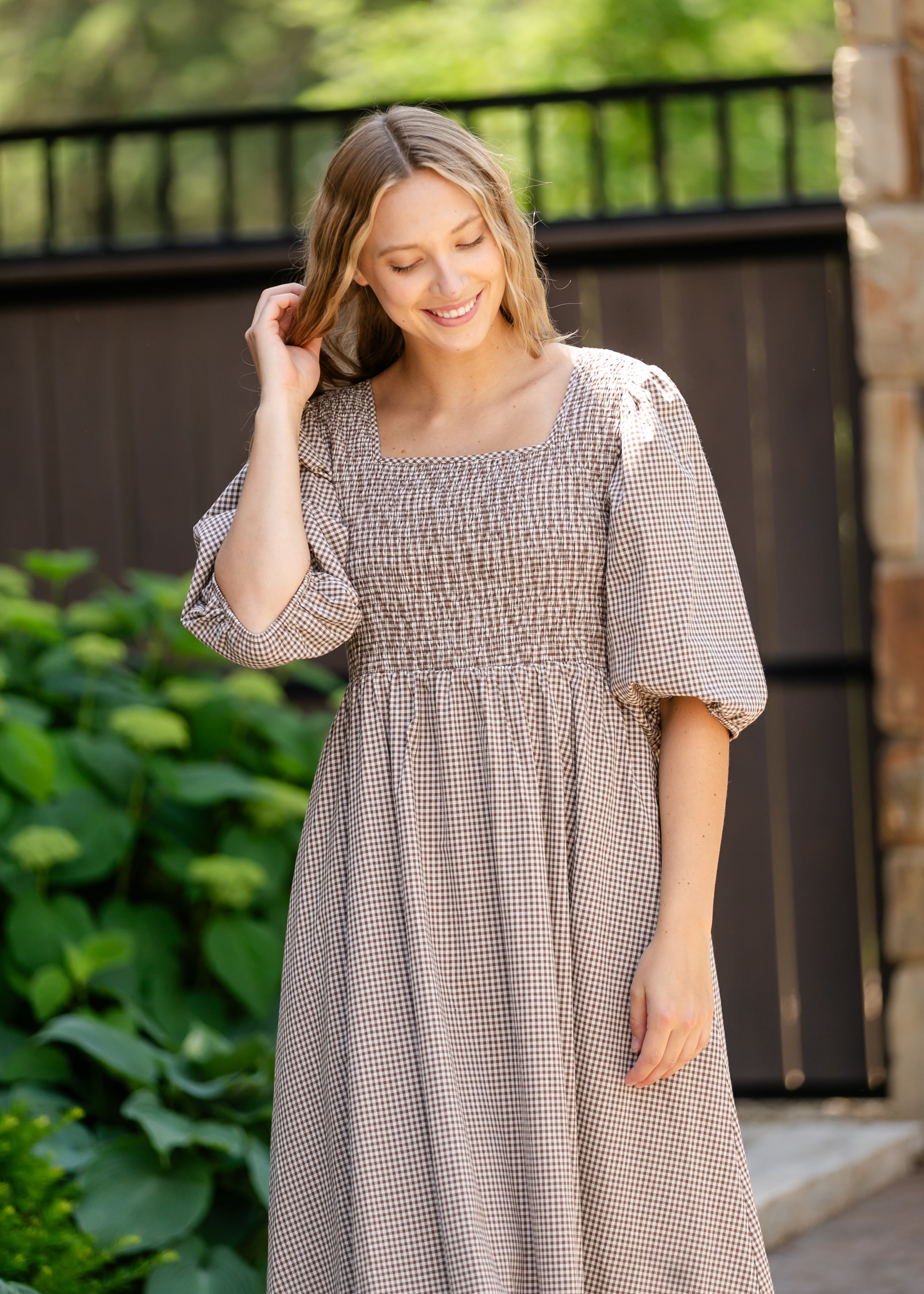 Kayleen Gingham Maxi Dress