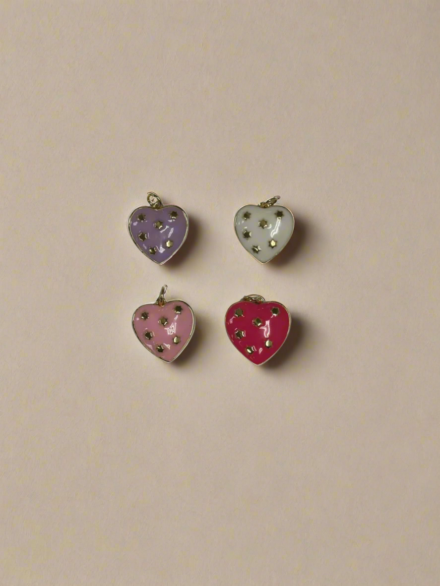 Enamel Heart With Stars