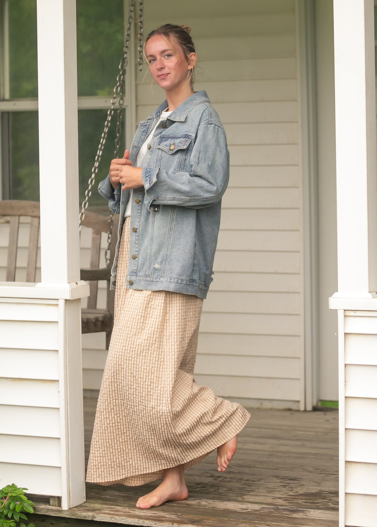 Rayne Modern Gingham Maxi Skirt